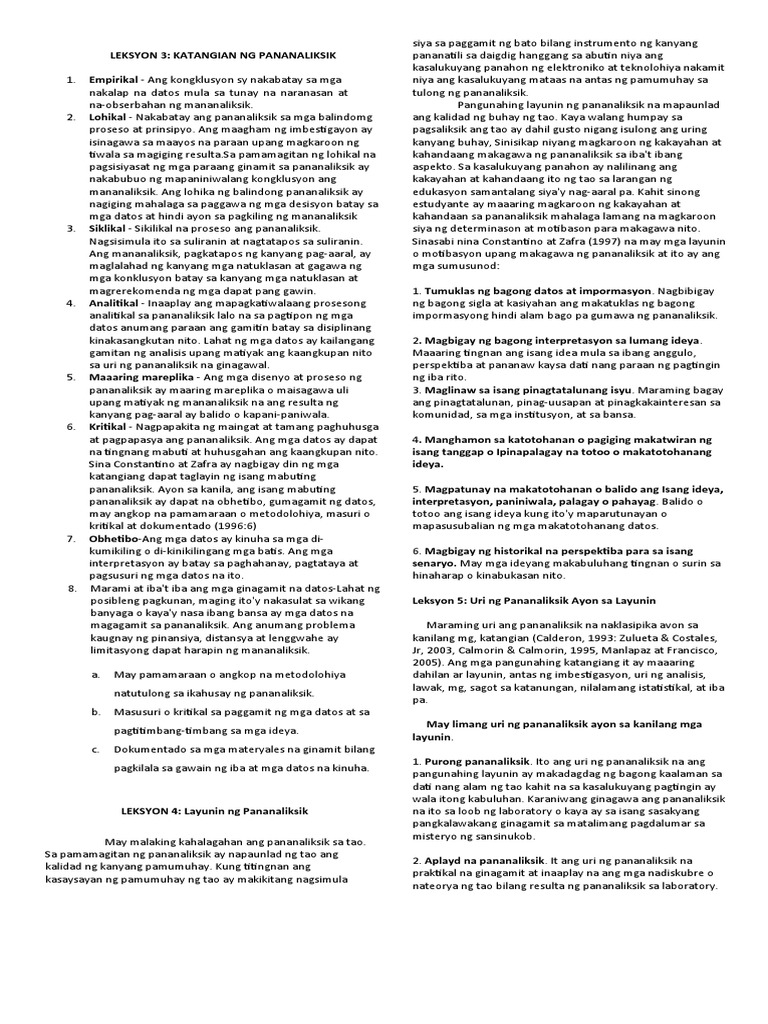 Leksyon 3 | PDF