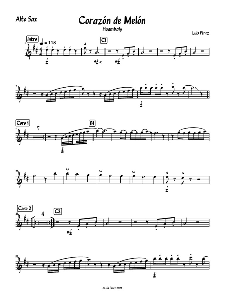 Corazon de MelonPartes PDF Aerophones Musical Instruments