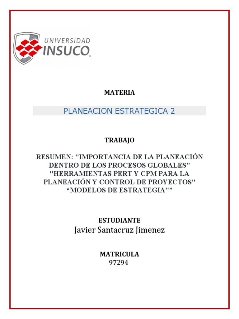 Importancia de la Planeación Estratégica | PDF | Planificación ...