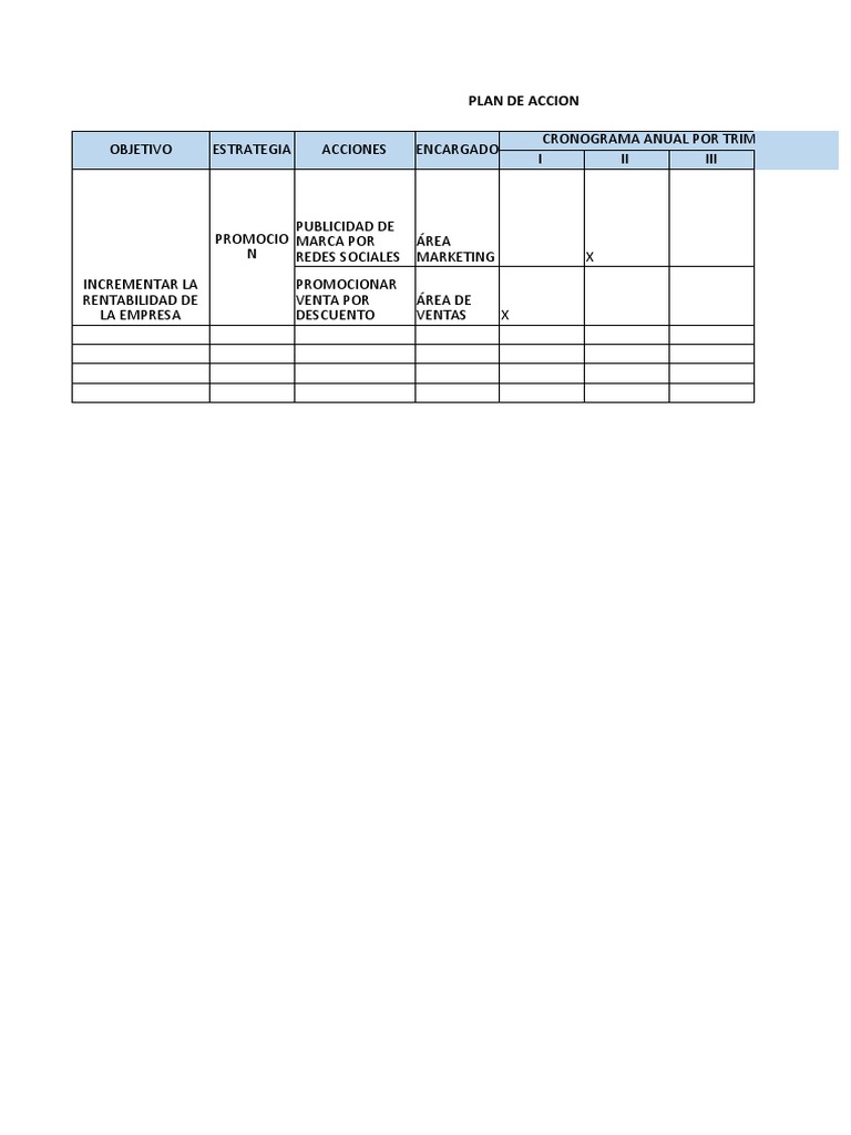 Cronograma de Plan de Acción Anual | PDF