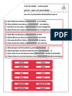 Ficha de Comunicacion Pronombres Demostrativos Cuarto Grado