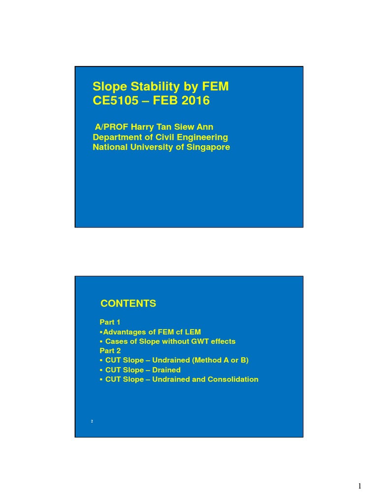 FEM Analysis of Slope Stability Cases | PDF | Strength Of Materials ...