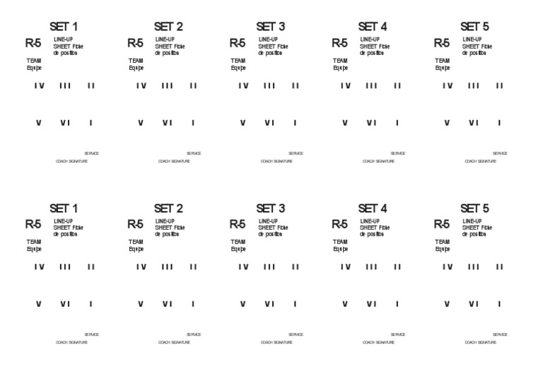 FIVB R-5 Line-Up Sheet | PDF
