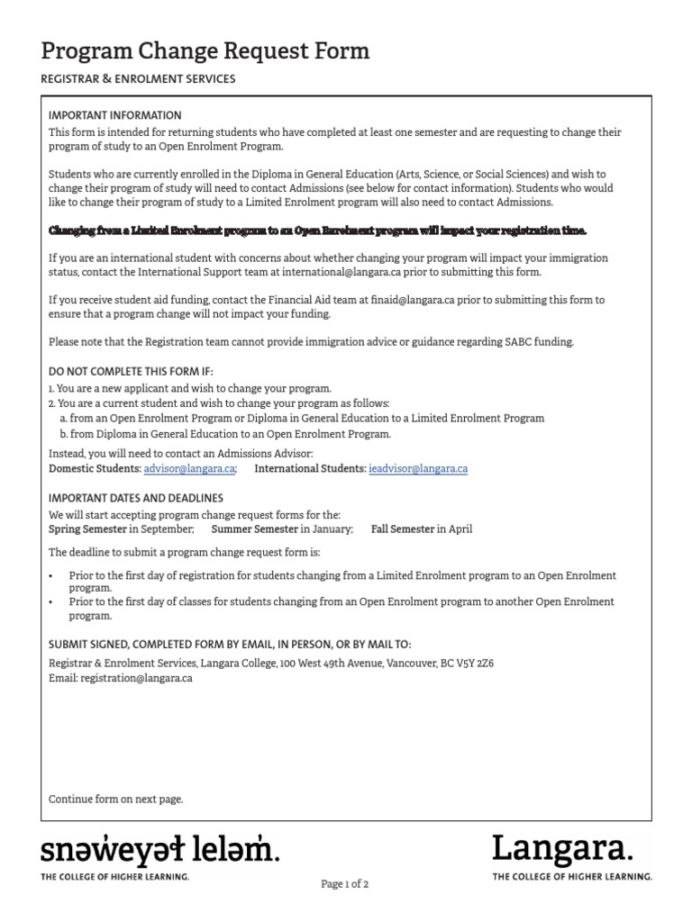 Program Change Request | PDF | Science | Social Sciences