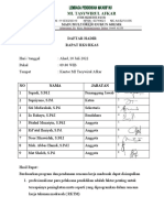 Daftar Hadir Rapat Rks 2022