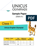 UEO Sample Papers For Class 1