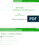 MATH 2822 Mathematical Methods For Actuarial Science II: Coordinate Geometry