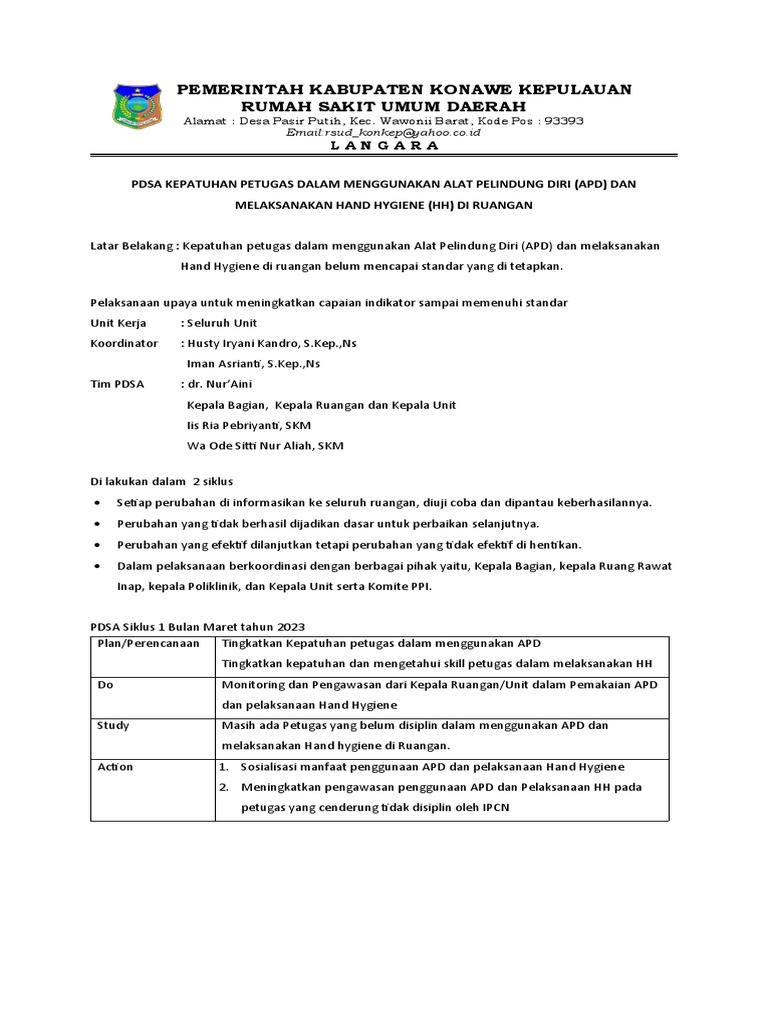 PDSA APD & Hand Hygiene PDF