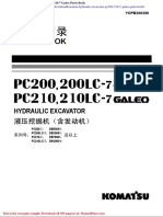 Komatsu Hydraulic Excavator Pc200 210 7 Galeo Parts Book