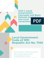 Local Government Concepts and Basic Policies Underlying The Local Government Code