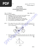 Be First Year Fe Engineering Semester 1 2019 November Engineering Mechanics Pattern 2019