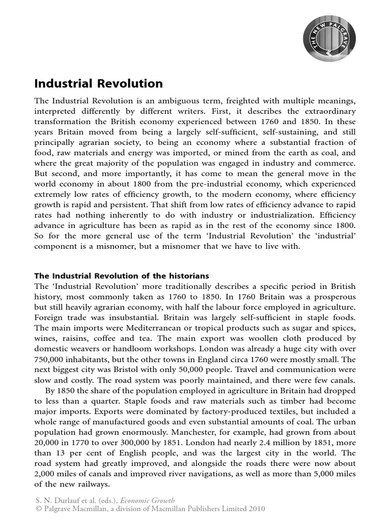 Industrial Revolution Clark PDF Industrial Revolution Economic