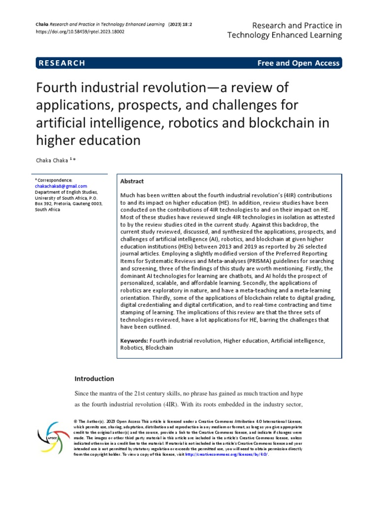 Fourth Industrial Revolution-A Review of | PDF | Artificial ...