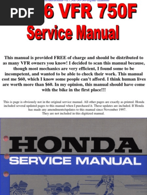 Honda Vfr750f 90 96 Repair Manual | PDF | Computers | Technology