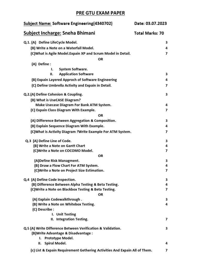 Gtu Exam Paper For Diploma Computer Engineering
