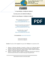 Estilos de Aprendizajes e Inteligencia Artificial Learning Styles and Artificial Intelligence Estilos de Aprendizagem e Inteligência Artificial