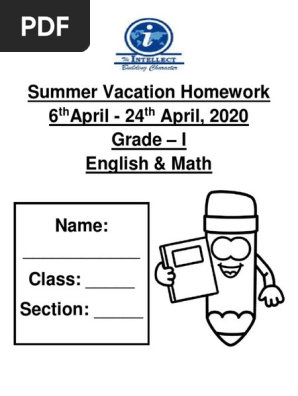 Summer Vacation Homework  (Grade - I ) 2019-20