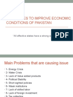 Strategies To Improve Economic Conditions of Pakistan