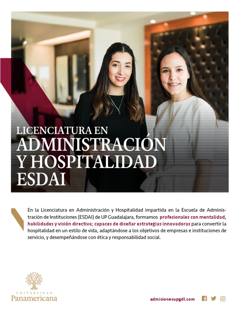 Licenciatura en Administración y Hospitalidad ESDAI | PDF | Industria ...
