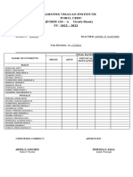 GRade Sheet