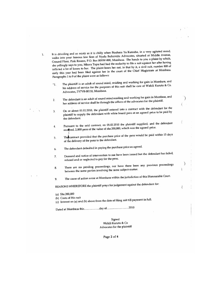 written-statement-of-defence-and-counter-claim-november-2010-question