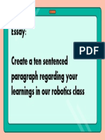 Robotics Reflection Writing