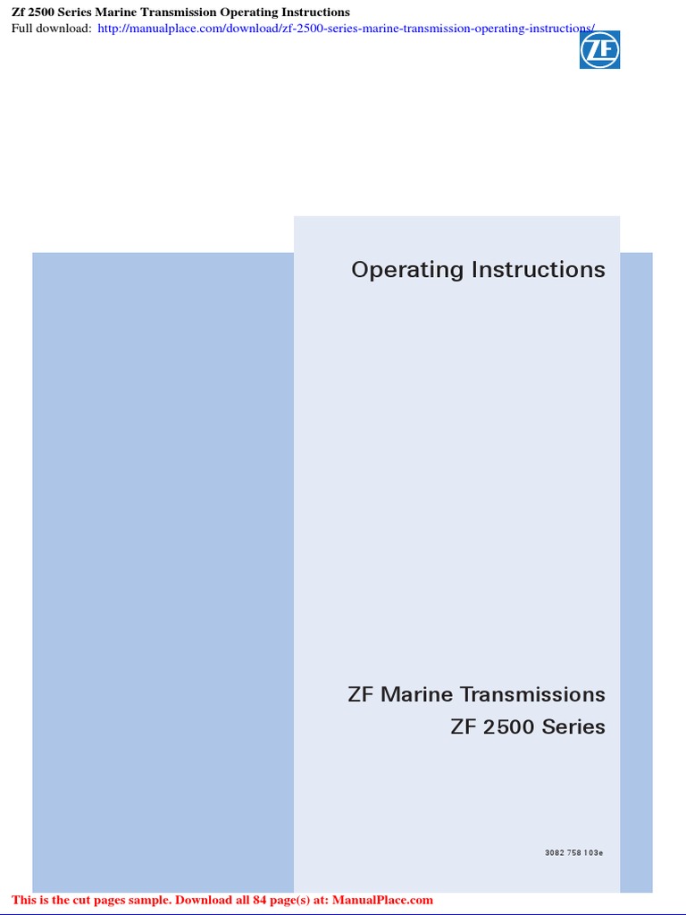 ZF MARINE TRANSMISSION MANUAL intelligence overview