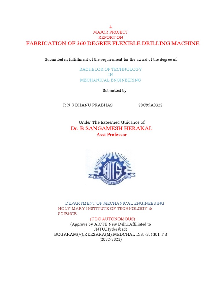 360 Degree Flexible Drilling Machine Report | PDF | Drilling | Drill