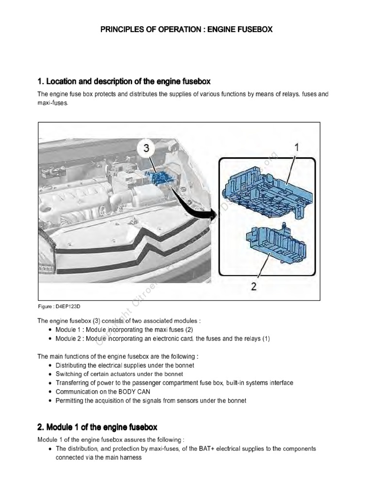 C4 Picasso Engine Fusebox Principles of Operation Conectores PDF