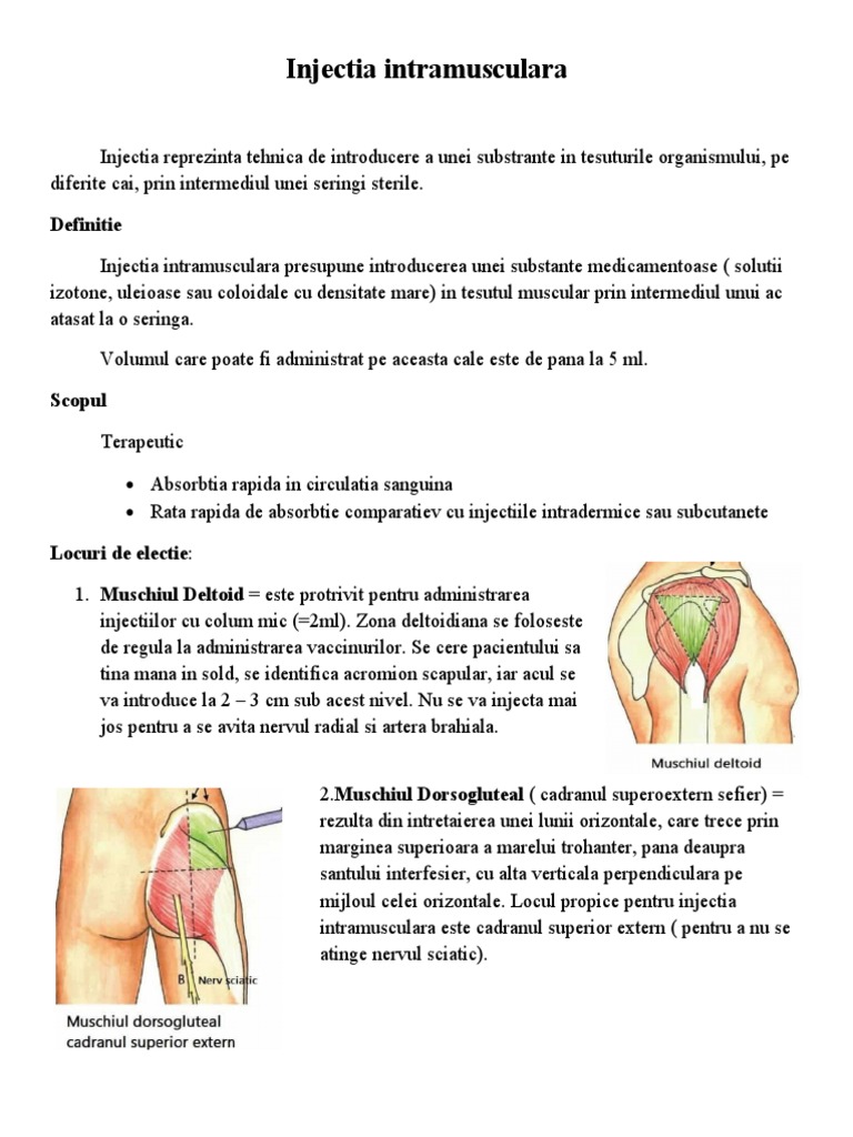Locuri Electie Injectia Intramusculara Injectia Intramusculara | PDF