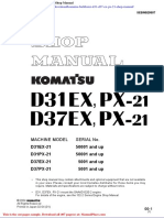 Komatsu Bulldozer d31 d37 Ex PX 21 Shop Manual