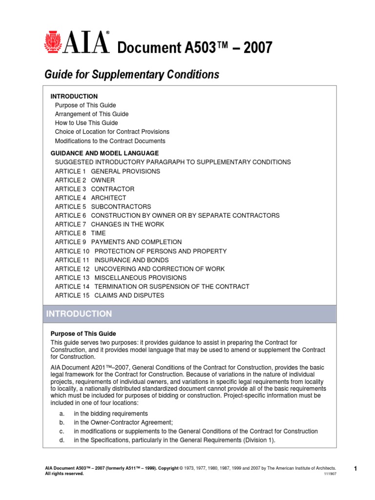Aia 503 guidetosuppcond pdf specification technical standard