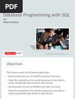 Database Programming With SQL: 4-3 Date Functions