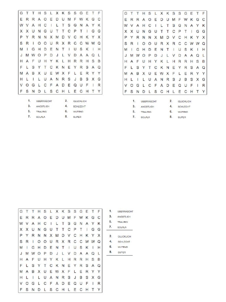 Gefühle, Wie Gehts - Buchstabensalat | PDF