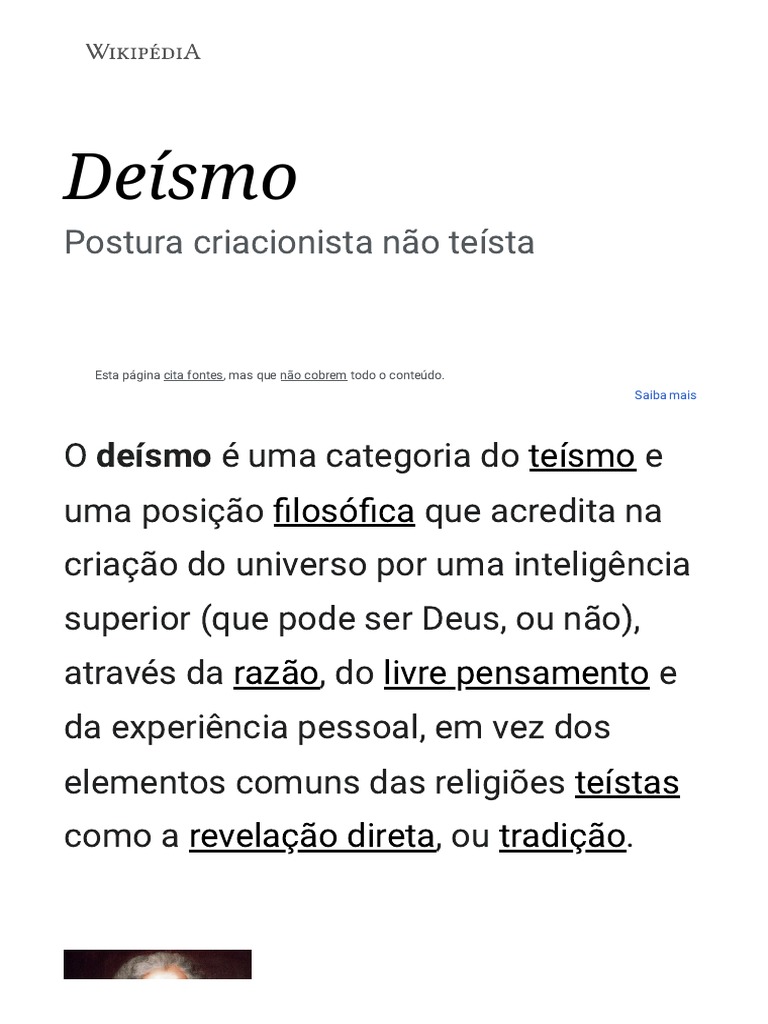 O Deísmo: Filosofia e Crenças | PDF | Deísmo | Deus