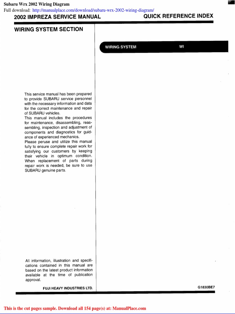 Subaru Wrx 2002 Wiring Diagram | PDF | Electrical Connector | Voltage