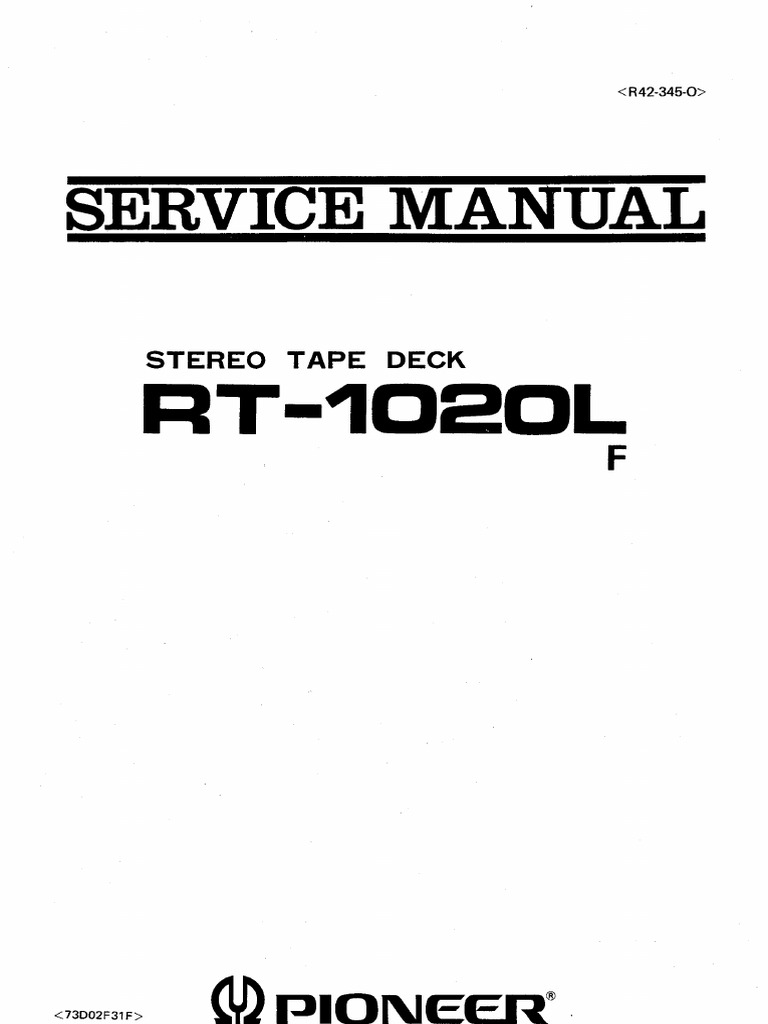 Pièce Détachée D'origine Pioneer RSG-013 Pour Magnétophones RT-1020H, RT-1020L, RT-1050