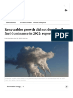 Renewables Growth Did Not Dent Fossil Fuel Dominance in 2022