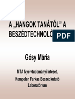 A Hangok Tanától A Beszédtechnológiáig