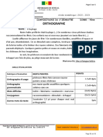 Epreuve Ortho 3e Francais Compo 1er Semestre 2022-20223