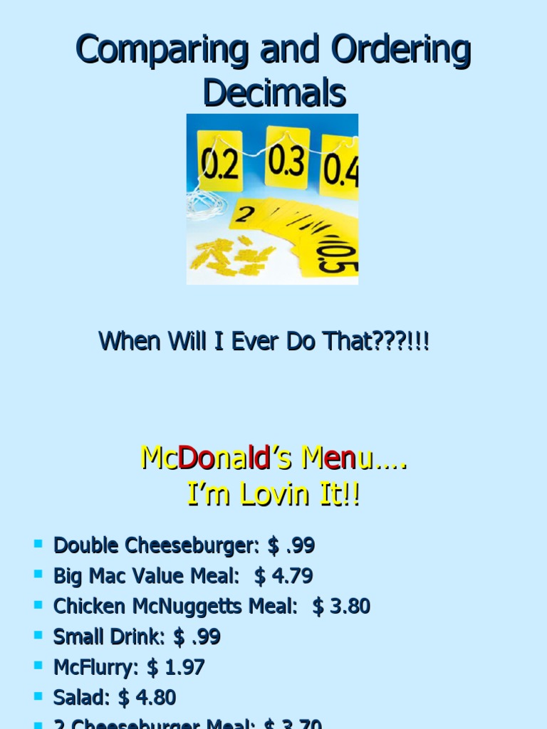 Comparing and Ordering Decimals | PDF | Decimal | Numbers