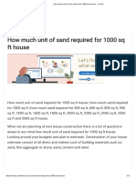 How Much Unit of Sand Required For 1000 SQ FT House - Civil Sir
