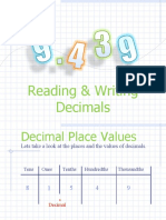 Reading and Writing Decimals