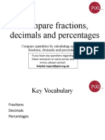 WJEC+Maths Target+de Ratio,+Proportion+and+Rates+of+Change Compare+Fractions,+Decimals,+Percentages