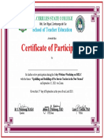 Cert of Participation On MELC