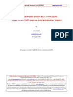 2002 August - David Hall - Secret Reports and Public Concerns - A Reply To The USAID Paper On Water Privatisation Skeptics'