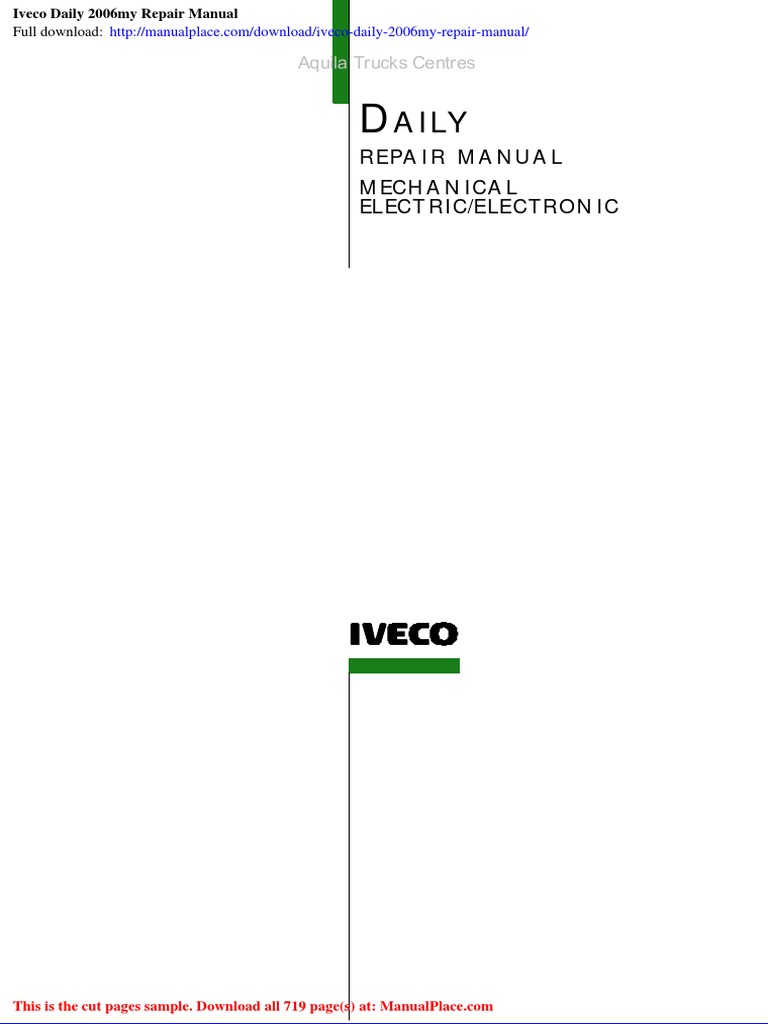 Iveco Daily 2006my Repair Manual Download Free Pdf Electrical