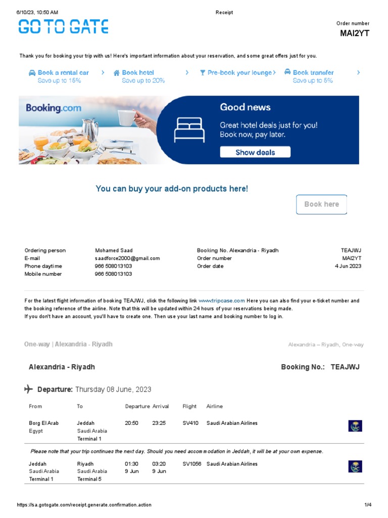 Receipt | PDF | Travel Visa | Riyadh