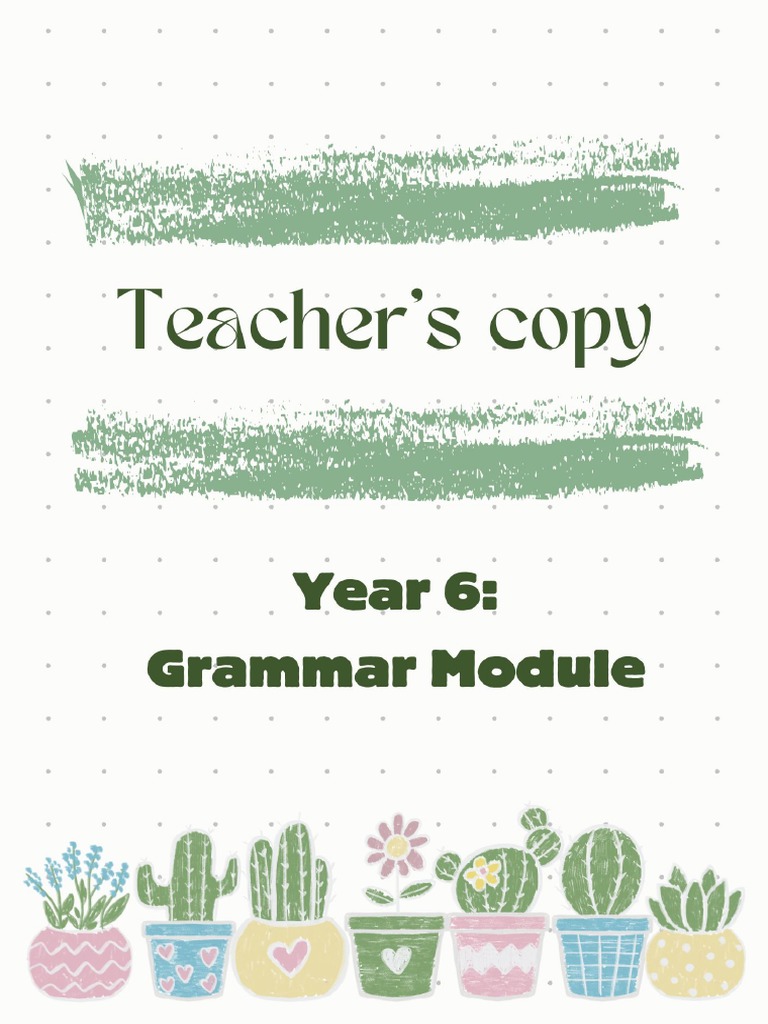Grammar Year 6 | PDF | Verb | Grammatical Tense