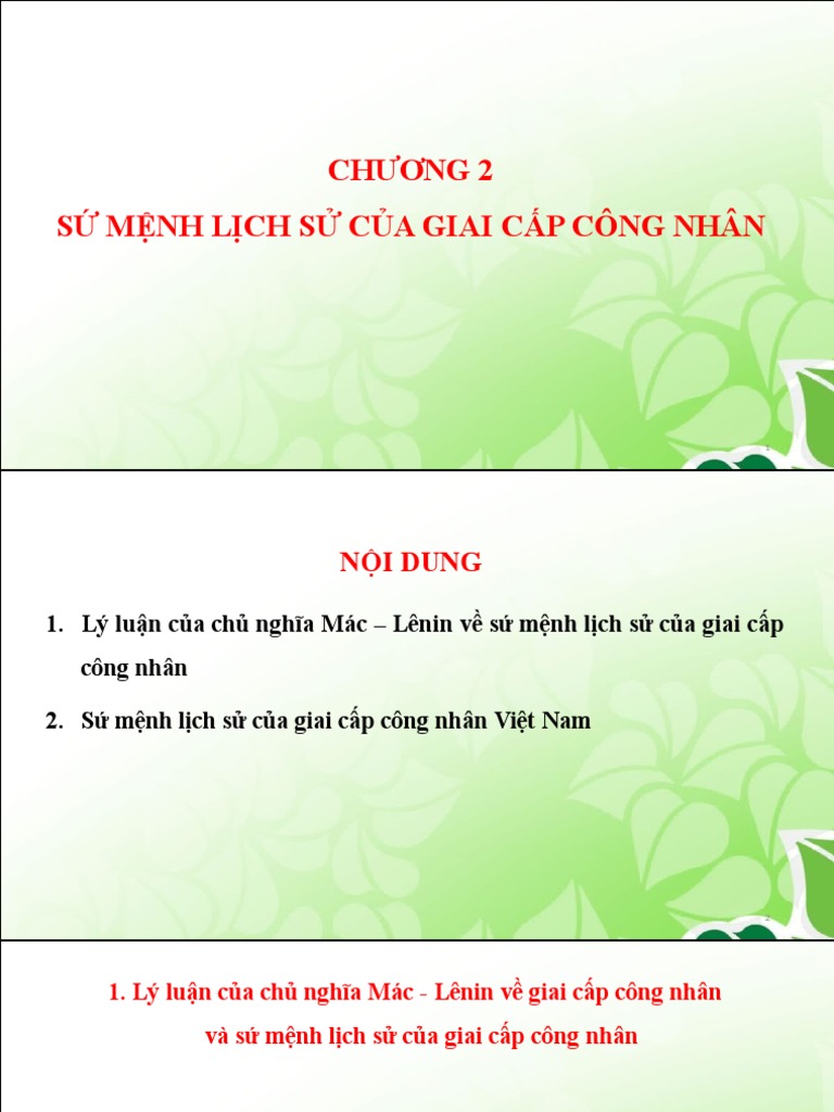 Cnxhkh chuong 2 su menh lich su cua giai cap cong nhan chuy n i pdf
